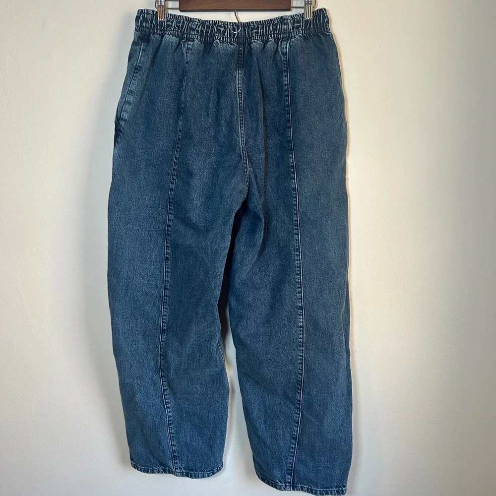 EUC Everlane Baggy Drawstring Jean Women Size M Medium Blue Denim Seam Detail - Picture 4 of 8